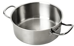 METRO Professional Cacerola de acero inoxidable, 32 x 21,5 x 9 cm, Ø 20 cm, capacidad 2,5 l, apto para horno max 240 °, plata