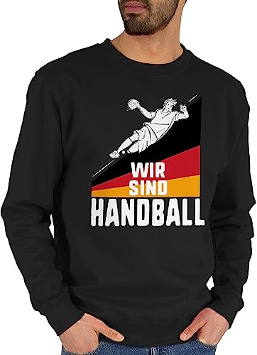 Shirtracer - Sweater Pullover Sweatshirt Herren Damen - Handball EM 2026 Trikot Ersatz - Wir sind Handball! Deutschland