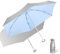 Meichoon Mini parapluie ultra léger et petit UPF 50+ protection UV 5 pliable 6 baleines poche compacte soleil et pluie coupe-vent avec étui pour homme et femme Bleu