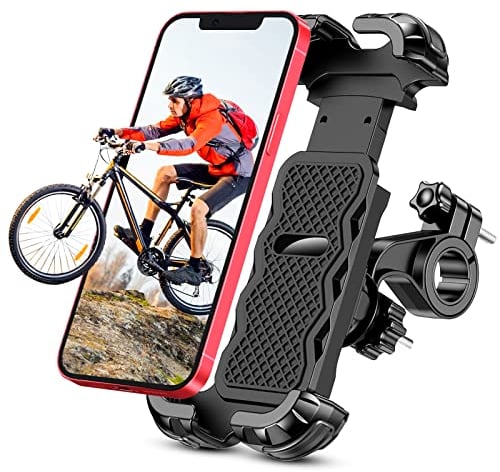 CIRYCASE Porta Cellulare Bici, Aggiornato Protezione Completa & Blocco Sicurezza Porta Cellulare Moto Ruotabile 360°, Universal Supporto Telefono Bici Manubrio Moto e Scooter per 4.7-6.8 Smartphone