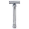 MERKUR Rasierhobel 39C | Barber Pole Schrägschnitt Glanzchrom | Zweiteiliger Rasierer mit schrägem Schnitt | Geschlossener Kamm | Ideal für Nassrasur | Messing Griffstück | Made in Germany