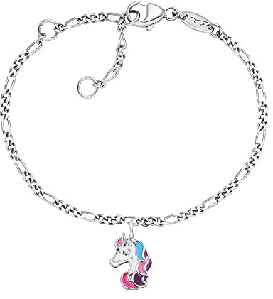 Herzengel Mädchen Kinder Armband aus Sterling Silber und einem Anhänger aus Emaille - Karabinerverschluss - längenverstellbar - nickelfrei