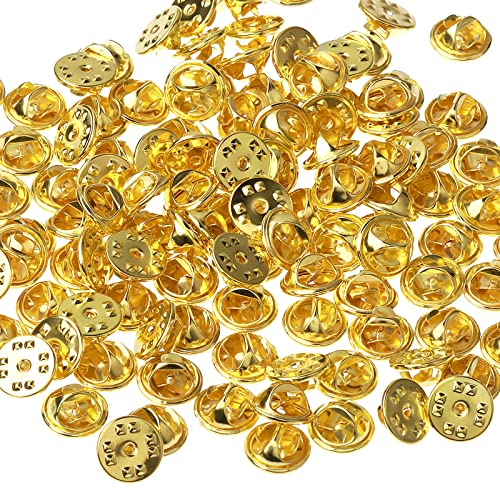 100 pin di chiusura spille di chiusura a farfalla, clip a farfalla, cravatta, puntine di ricambio, per artigianato, produzione di colore oro