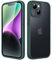 JETech Matte Case for iPhone 14 6.1-Inch, Shockproof Military Grade Drop Protection, Frosted Translucent Back Phone Cover, Anti-Fingerprint (Dark Green)