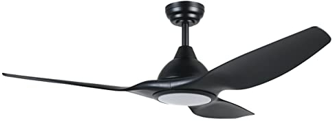 EGLO Deckenventilator Tunitas, 3 Flügel Ventilator mit LED Beleuchtung und Fernbedienung, Sommer Winter Betrieb, Farbwechsel kalt–warmweiß, dimmbar, Metall in Schwarz, DC Motor, leise, Ø 132 cm