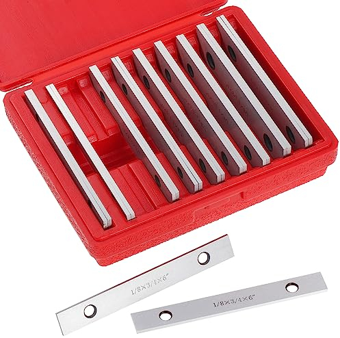 HSEAMALL Juego de 10 pares de bloques paralelos de acero de 1/8 pulgadas, juego de barras paralelas delgadas de 1/2 a 1-5/8 pulgadas para torno de fresadora