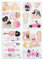 Paladone Lot de 22 autocollants Barbie Gadget à décorer avec des accessoires amusants