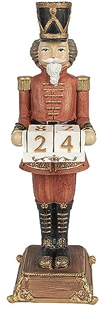 Clayre & Eef Figur Nussknacker 32 cm Rot Polyresin Weihnachtsfiguren