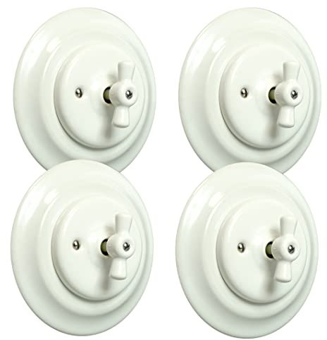 4 interrupteurs en porcelaine vintage 10 A 250 V