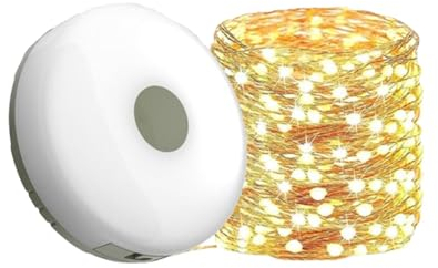 Wasserdichte tragbare verstaubare Lichterkette für den Außenbereich, Multifunktionales tragbares Campinglicht, LED Camping Laterne Mini Tragbare Camping Licht, USB Licht Zeltleuchte (8M, Warm)