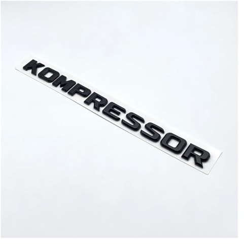 yzw6688 Kompressor-Emblem for den hinteren Kofferraum, Schriftzug, Chrom-Schwarz-Logo-Aufkleber, kompatibel mit CLK, SLK, SL, CLS, ML, ABCSR-Klasse ( Color : Matte black , Size : Kompressor(1pcs) )