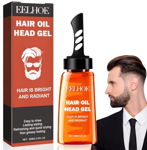 Miioto Haarstyling-Gel für Männer, 260ml 2-in-1-Haarwachsgel mit Kamm, Haargel Herren Haarwachs Männer, Haarstyling-Gel zum Modellieren der Haare und natürliches Stylen der Haare, Langanhaltendes (A)
