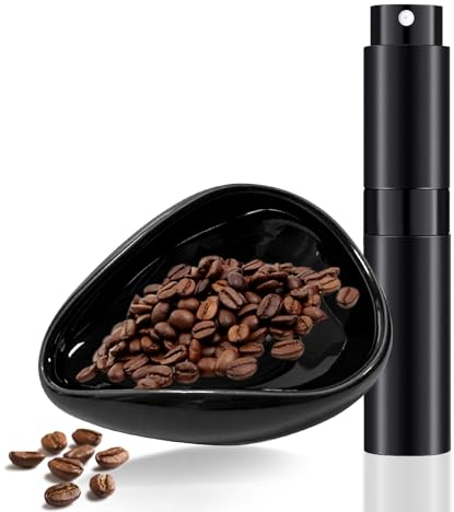 Coffee Bean Dosing Cup Coffee Accessories Ceramic Dosing Tray Spray Bottle Suitable for Consistent Brewing Spray Bottle White (Black)