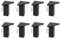 Kukicu ✮ Patas para Muebles ✮ Juego de 4 Pies, Tornillos Incluidos - Color Negro - Patas de Resina ABS para Mesas, Mesillas, Mueble Baño, Gabinete, Estanterías (8 Patas, Altura: 10 cm)