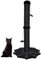 PuzzlePaw Gothic Cat Scratching Post with Spider Dangling Toys for Indoor Cats, Halloween Cat Scratcher,Activity Cat Play Center Cat Tree Tower Furniture with Spider Web Base,Black