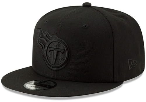 New Era NFL 9FIFTY Black On Black Adjustable Snapback Hat Cap One Size Fits All, Tennessee Titans, Einheitsgr��e