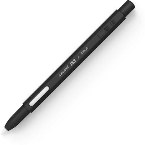 elago X MONAMI Funda de Silicona Compatible con Apple Pencil Pro y Apple Pencil de 2ª Generación, Compatible con Carga Magnética y Doble Toque (Debe Leer Las Instrucciones de instalación) [Negro]