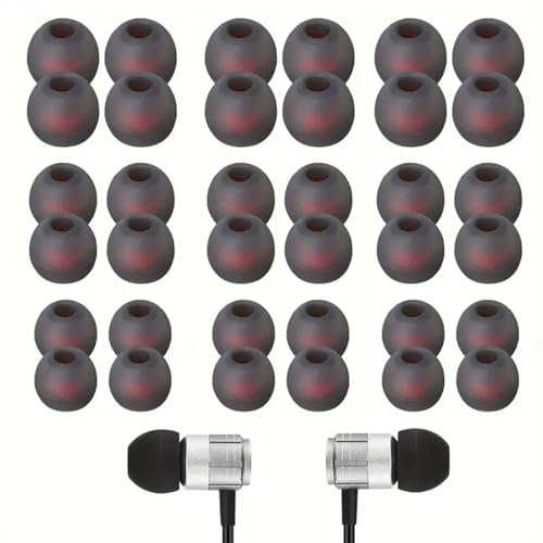 Dream Aurora Soft Silicone Earbud Tips, 9 Pairs Replacement Earbuds for In-Ear Headphones, Noise Isolation Cover, 3 Sizes (S/M/L, Compatible With Inner Hole 4.5mm - 6mm)