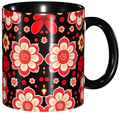 XZDCAL Mug vintage sans couture avec fleurs 325 ml – Classique, résistant aux hautes températures et passe au micro-ondes pour une utilisation polyvalente.