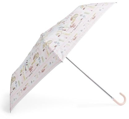 Harrods London Landmarks Regenschirm, kompaktes Design, inklusive passendem Bezug, Pastellrosa, rose