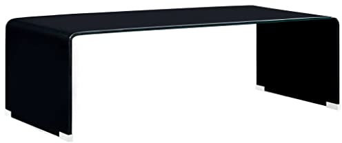 DYRJDJWIDHW Table Basse Plateau relevable,Table relevable,Table Basse Noir 98 x 45 x 31 cm Verre trempé Geeignet für Wohnzimmer, Schlafzimmer, Kino