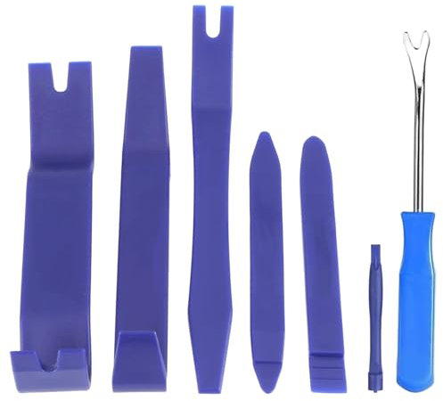 Mmgoqqt Auto Trim Removal Tools Kit,7pcs Plastic Pry Removal Tools,Fastener Panel Removal Tool, Car Door Panel Removal Tool, for Interior Trim Panel Door Window Audio Dashboard (Blue)