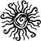 Huspox 40cm Wacky Sun Metal Wall Art Indoor Outdoor Decor - Black Rust Proof Wall Sculpture - Hanging Wall Art Ideal for Bedroom Garden Home Patio and Farmhouse