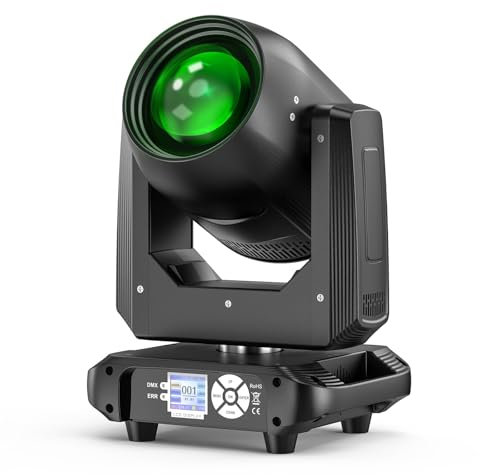 Lumière de Scène Tête Mobile Lyre Led 200W, RGBW LED Lumières de Soirée Focus Electronique 14 Patterns 10 Couleurs dmx512 Effets Lumineux Professionnels 18 Prismes Pour DJ Fête Discothèque Halloween