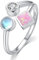 ZIPPICE Mondstein Opal Ringe 925 Sterling Silber Rosa Opal Ring für Mädchen Verstellbare Ringe für Frauen Schmuck Geschenke für Frauen Damen Mädchen