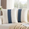 2er Set Boho Kissenbezug 50x50 Baumwolle Navy Blau Sofakissen Kissenhülle Modern Bauernhaus Gewebt Strukturiert Dekorative Kissenbezüge für Couch Sofa Schlafzimmer Wohnzimmer
