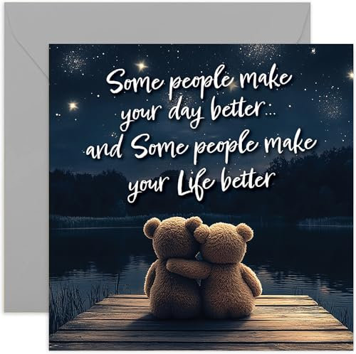 Dankeskarten für Freunde – Unterstützung der besten Freundin – Make Your Life Better süßer süßer Teddybär Thinking of You Karte für Familie – Schwester, Bestie, BFF, weibliche Freundschaft