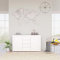 Modernes Sideboard mit 2 Türen & 4 Schubladen Aufbewahrungsschränke Tisch mit Kommode Schrank/Buffetschrank für Wohnzimmer Weiß Hochglanz-Finish