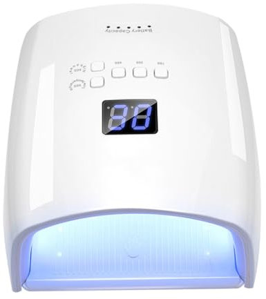 UV LED Nail Lamp 48W 30 LEDs Cordless Nail Dryer Rechargeable Beauty Gel Polish Curing Light - White
