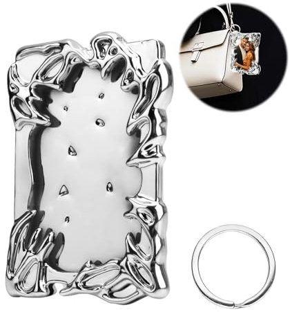Support de carte photo, porte-carte photo kpop, aspect métal abstrait, porte-cartes, porte-clés pour cartes photo, petite surface mate, accessoires de galvanoplastie, plastique, cadre irrégulier