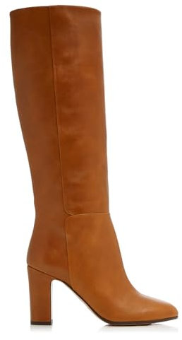 Mdrcg Stivali Alti Fino al Ginocchio da Donna, Comodi Stivali Alti Fino al Ginocchio con Punta Tonda e Tacco a Blocco,Marrone,39