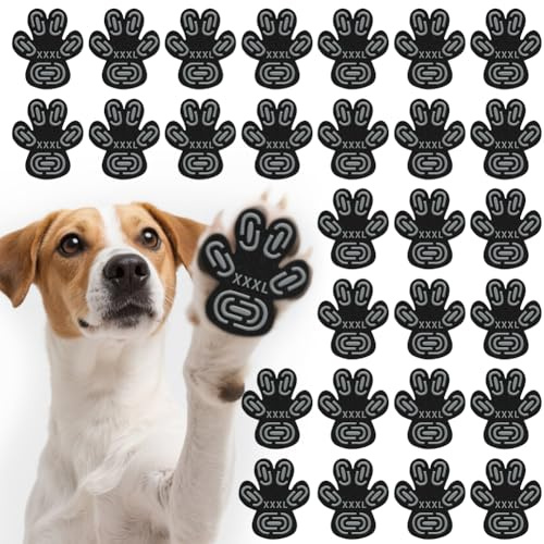 Peelanmall 28 Stück Pfotenschutz für Hunde, Anti-Rutsch Selbstklebende Silikon-Gel Hundeschuhe Hund Pfote Protector, Schutz vor Verbrühungen rutschfest Hund Schuhe für ältere und kranke Hunde (XXXL)