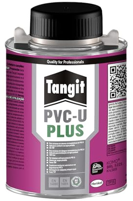 Tangit PVC-U Plus THF Free con Pennello, Colla PVC senza THF, Colla per Assemblare Tubi, Adesivo per Incollare Tubature Idrauliche, 1 Latta 250g