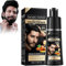 EHIOG Black Hair Dye Shampoo,Champú Canas Hombre Black Hair Dye Shampoo Rápido Natural 200ml Cobertura de Canas y Tinte Barba para Hombres y Mujeres
