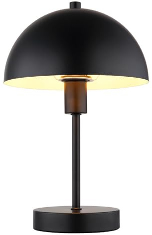 Tischleuchte Nachttischlampe Pilzleuchte schwarz Schlafzimmerleuchte Modern, Metall, E14 Fassung, DxH 20x31 cm