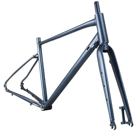 Generico Telaio for bicicletta in lega di alluminio 700C con freno a disco fuoristrada, bici da ghiaia forcella MTB 700x23/25/28/35/38C, tubo sella 470 mm 520(Matte Blue 470mm)