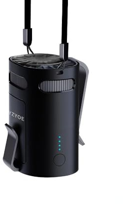 YZYOE Ventilador de cintura portátil recargable, ventiladores de cuello colgantes manos libres personales al aire libre ultraligeros, flujo aire fuerte 4 velocidades 8000RPM.