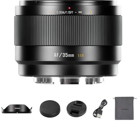 7Artisans Autofokus 35 mm F1.8 APS-C-Objektiv LITE-Serie Großer Lichtstärke F1.8, Unterstützt Gesichts- und Augenerkennung. Kompatibel mit Fujifilm X-H/T/T30/S/E/A-Serie Fuji X-E2 Fuji X-T2