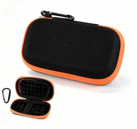 Housse Disque Dur Externe 2.5 & Pochette Batterie Externe - Étui Rigide en EVA et Oxford pour Disque Dur, Power Bank, Câbles et Accessoires - Protection Antichoc avec Mousqueton (Noir)