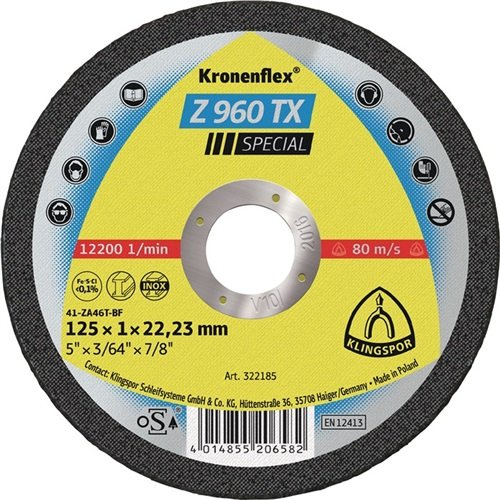 Klingspor Trennscheibe Z 960 TX 125x1x22,23mm INOX, 25 Stück