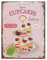 zeitzone Nostalgie Blechschild Sweet Cupcakes Bakery Dekoschild 33x25cm