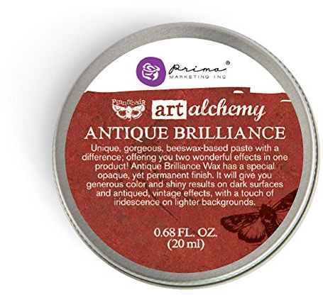 Prima Marketing Finnabair Art Alchemy Antique Brilliance Wax .68 Fluid Ounce-Fire Ruby