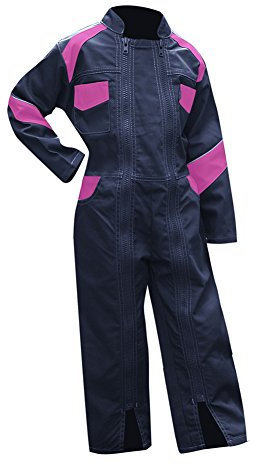 LMA 403500 FLEUR Combinaison Double Fermeture, Bleu Foncé/Rose, Taille 6A