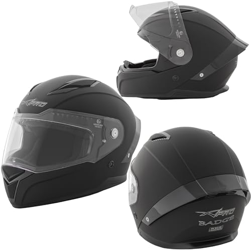 A-Pro Integralhelm Motorradhelm Rollerhelm Anti-Kratz-Visier Helm Mattschwarz M