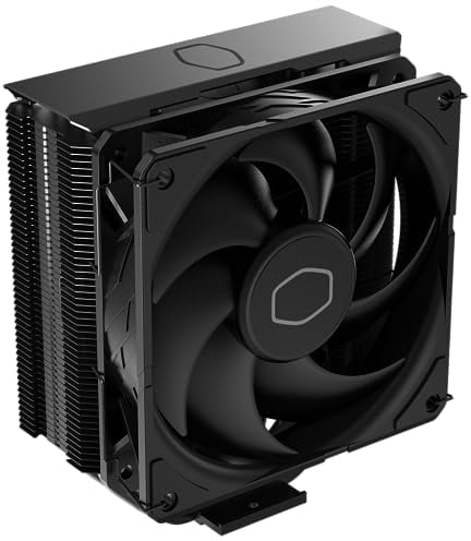 Cooler Master Hyper 212 Black CPU Air Cooler, SickleFlow 120 Edge PWM Fan, Aluminum Top Cover, 4 Copper Heat Pipes, 152mm Tall, AMD Ryzen AM5|AM4, Intel LGA 1851|1700|1200 Brackets