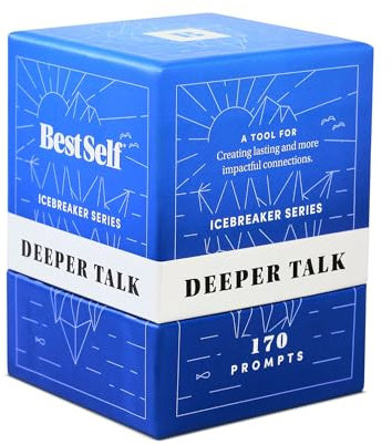 BestSelf Gesprächsstarter DeepTalk Deck, leistungsstarkes Werkzeug zum Aufbau und Stärken von Beziehungen durch Kultivierung offener, fesselnder und sinnvoller Interaktionen – 150 ansprechende
